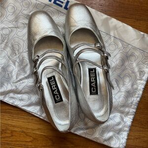 Carel Kina Mary Janes Silver 38.5